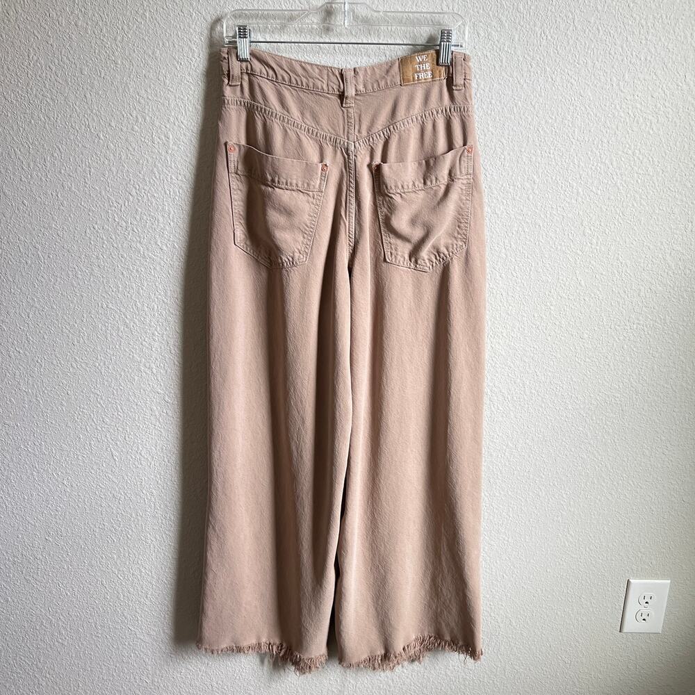 We the Free People Old West Slouchy Tan Wide Leg High Rise Jeans Women's 27 - Picture 4 of 7